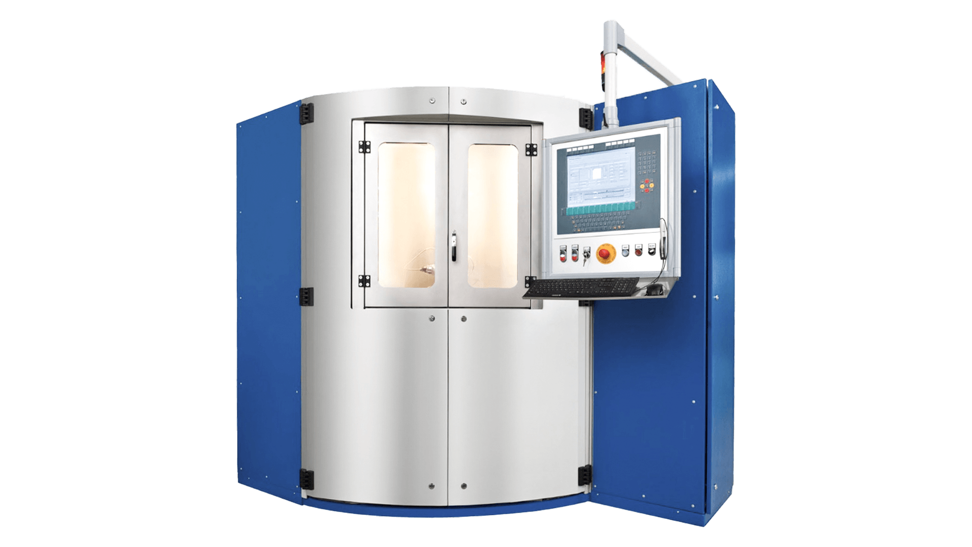 large pressure pulsation test stand with operator PC by Poppe + Potthoff Maschinenbau